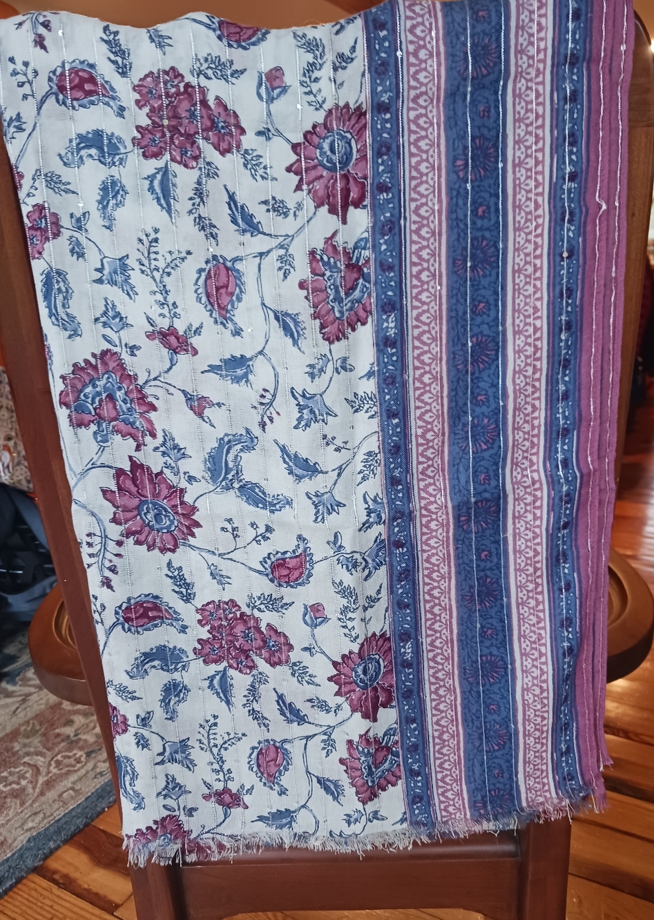 Fatface Scarf Floral/stripes EUC